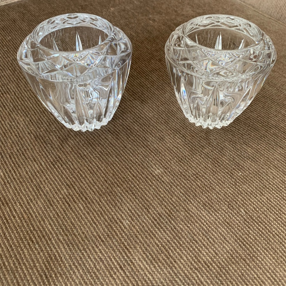 LEAD CRYSTAL CANDLE HOLDERS IN ORIGINAL BOX